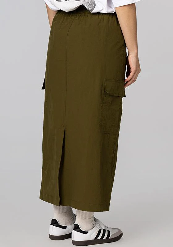 Nylon Cargo Midi Skirt - Flight Green - Image 5