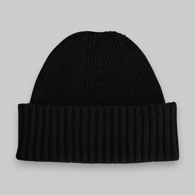 Nylon Patch Beanie - Black - Image 4