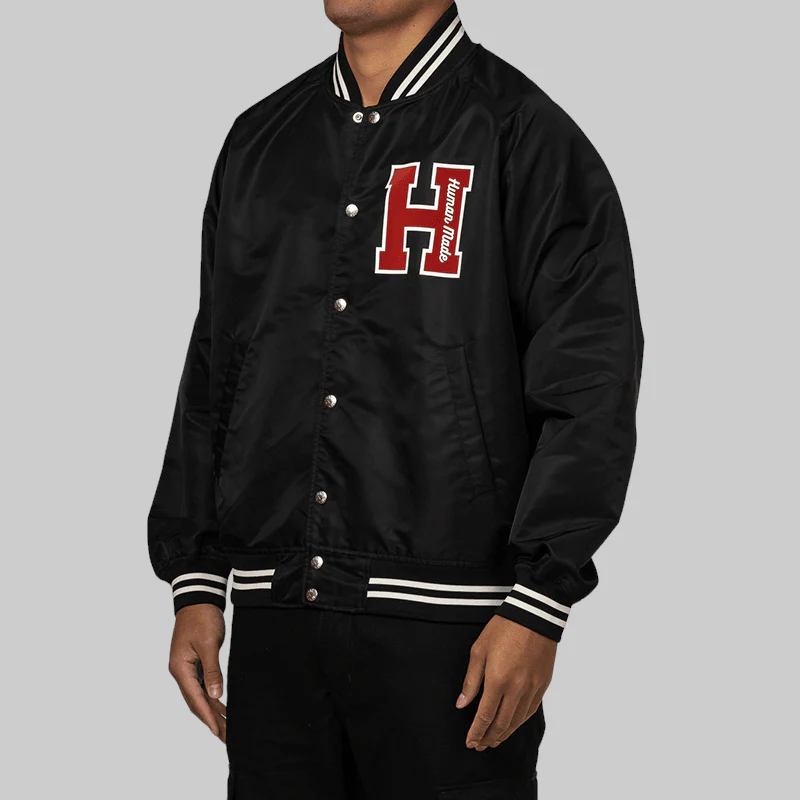 Nylon Stadium Jacket - Black - Image 3