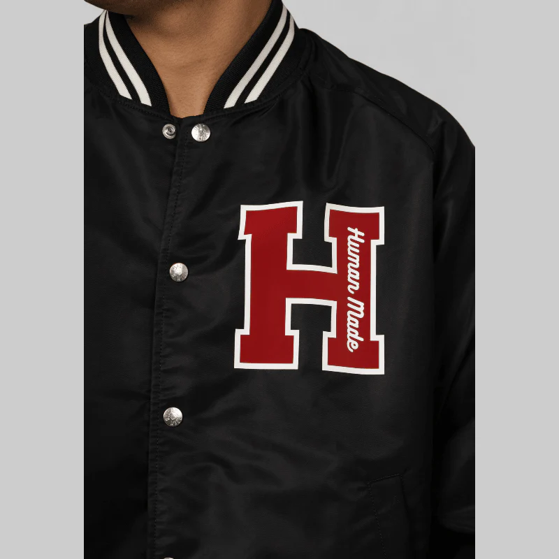 Nylon Stadium Jacket - Black - Image 6