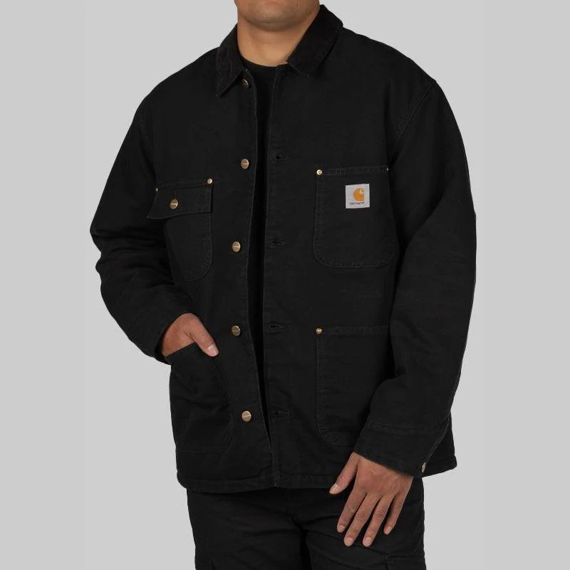 OG Chore Coat - Black/Black Aged Canvas