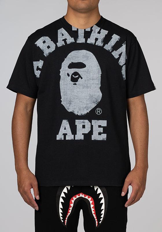Overprinted College T-Shirt - Black