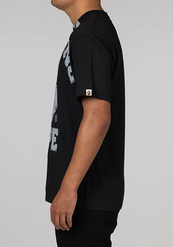Overprinted College T-Shirt - Black - Image 3