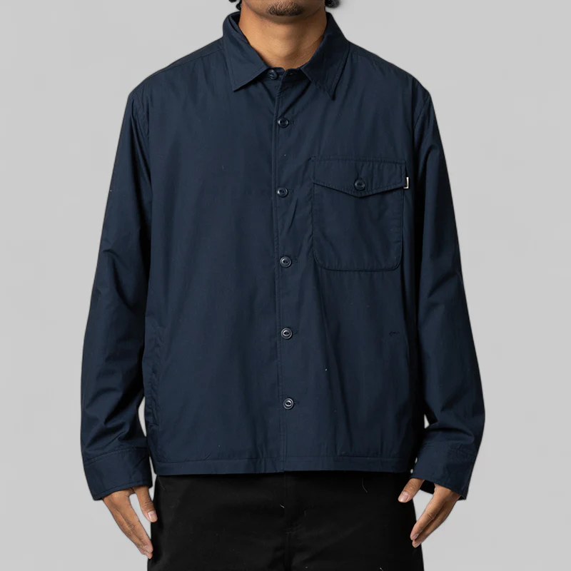 Padded Poplin Jacket - Navy