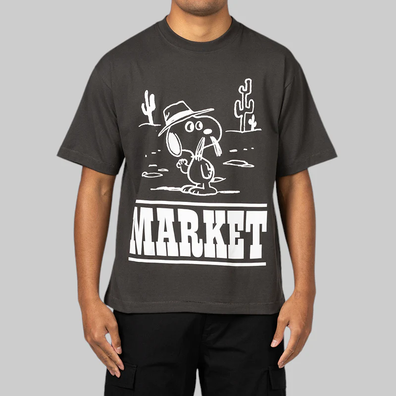 Peanuts Needles T-Shirt - Washed Black