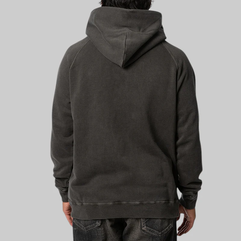 Pigment Dyed Sweat Hoodie - Black - Image 4