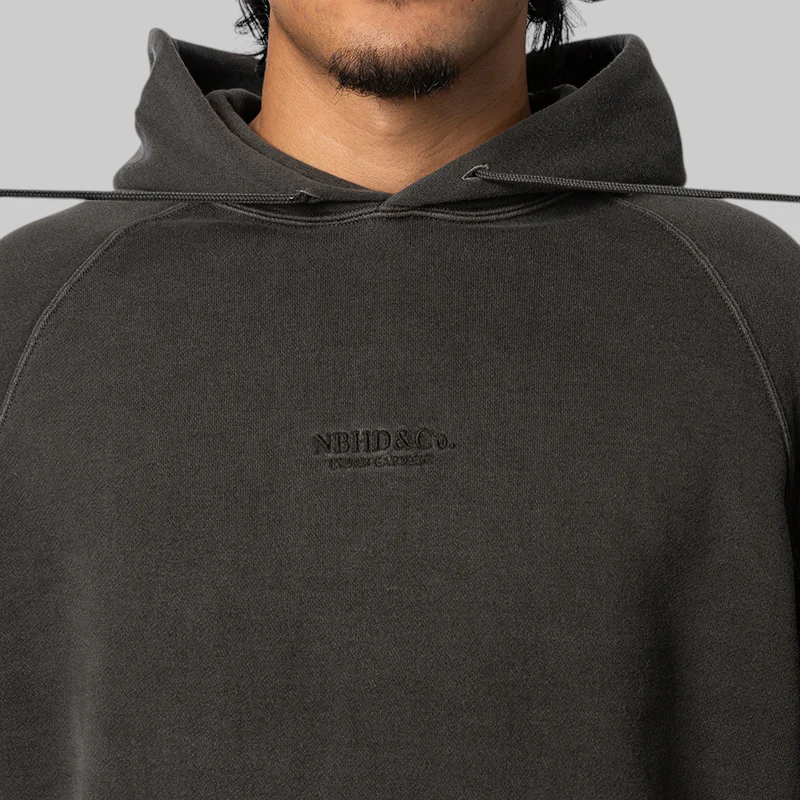 Pigment Dyed Sweat Hoodie - Black - Image 5