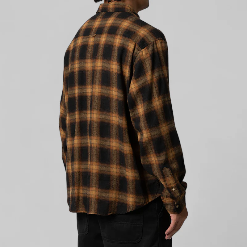 Plaid Classic Long Sleeve Shirt - Mustard - Image 3
