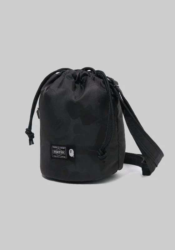 Porter Solid Camo Drawstring Bag - Black - Image 2