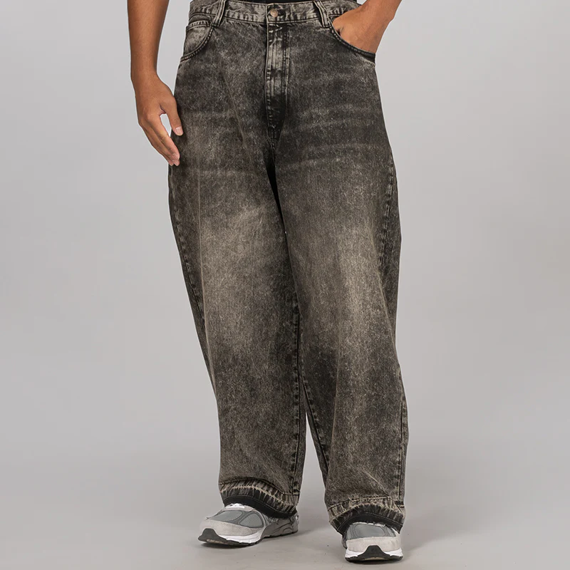Printed 5 Pocket Jean - Worn Black