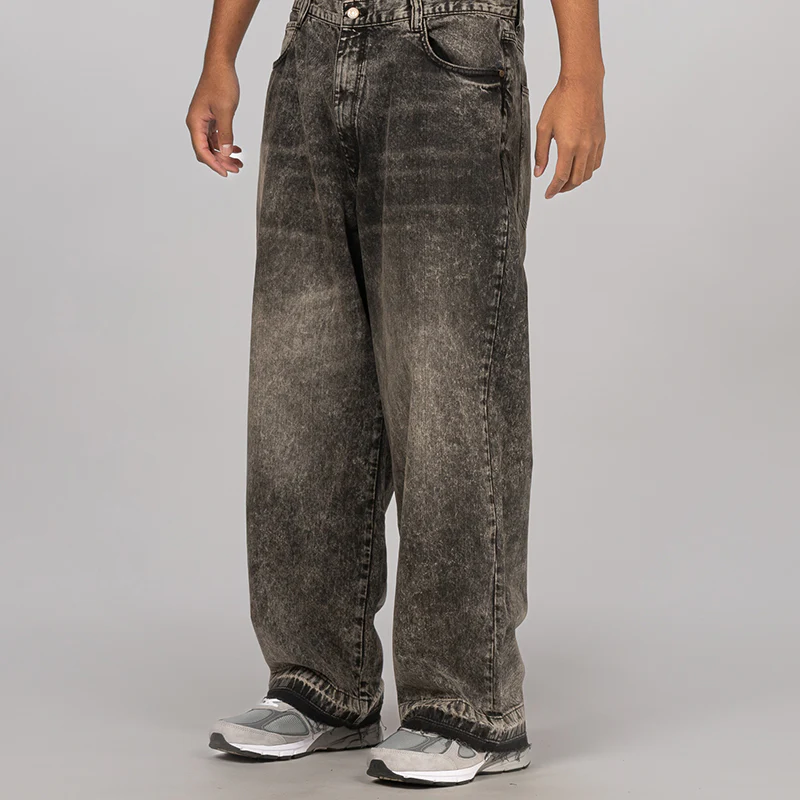 Printed 5 Pocket Jean - Worn Black - Image 2
