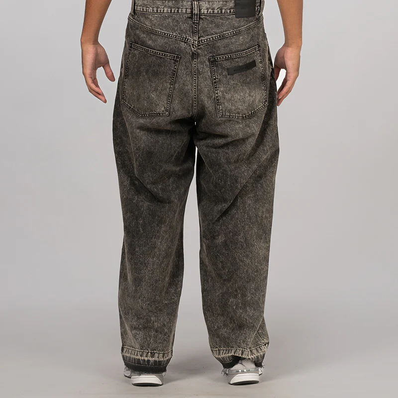 Printed 5 Pocket Jean - Worn Black - Image 4