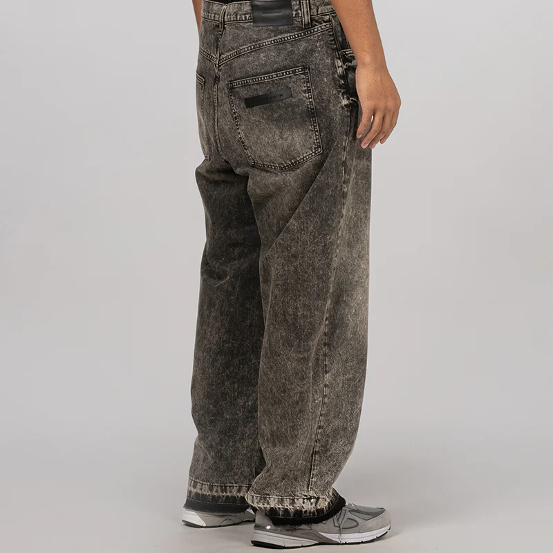 Printed 5 Pocket Jean - Worn Black - Image 5