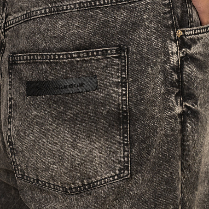 Printed 5 Pocket Jean - Worn Black - Image 6