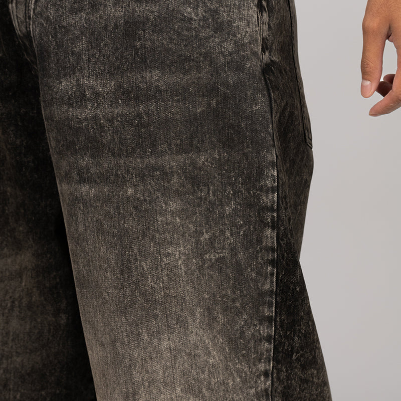 Printed 5 Pocket Jean - Worn Black - Image 8