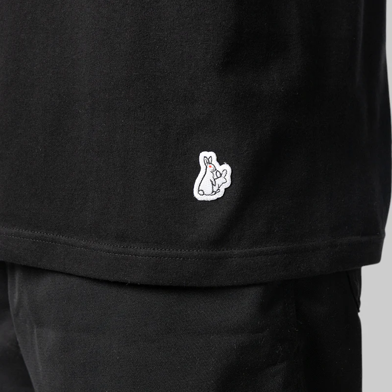 Rabbit With Shopping Cart Long Sleeve - Black - Image 5