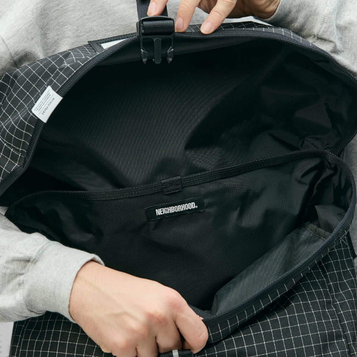 Reflective Messenger Bag - Black - Image 3