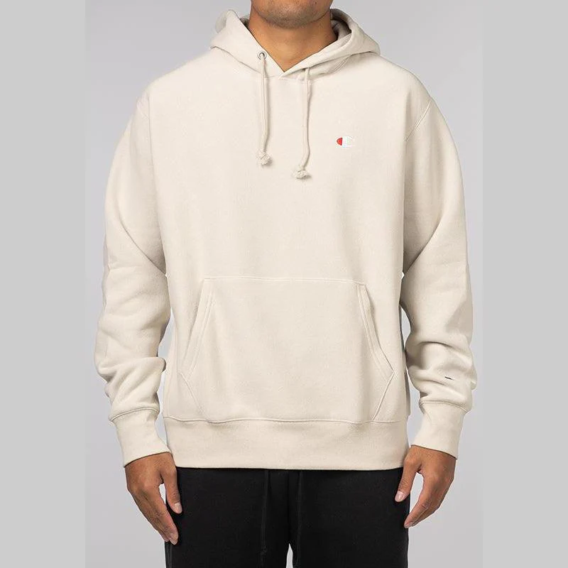 Reverse Weave Small C Hoodie - Stone Throw