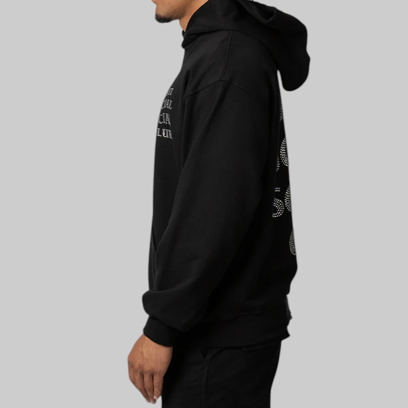 Rhinestone Mind Games Hoodie - Black/White - Image 3