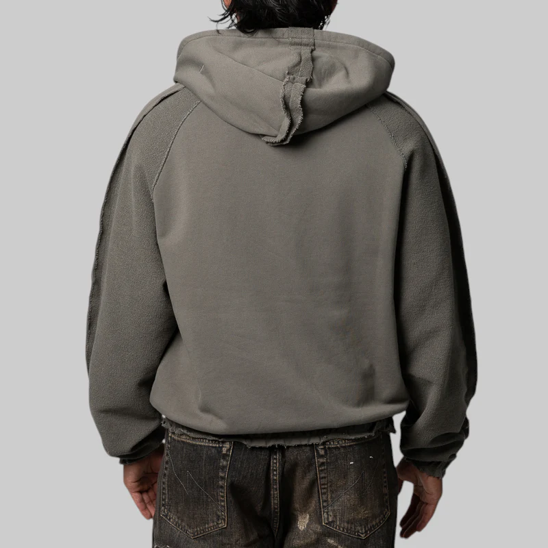 Royal Arms Zip Masked Hoodie - Smock Grey - Image 4