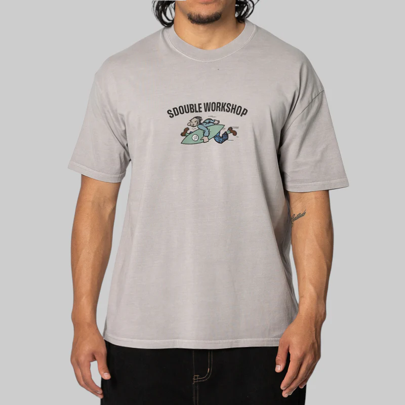 Running Man T-Shirt - Pigment Rock Grey - Image 2
