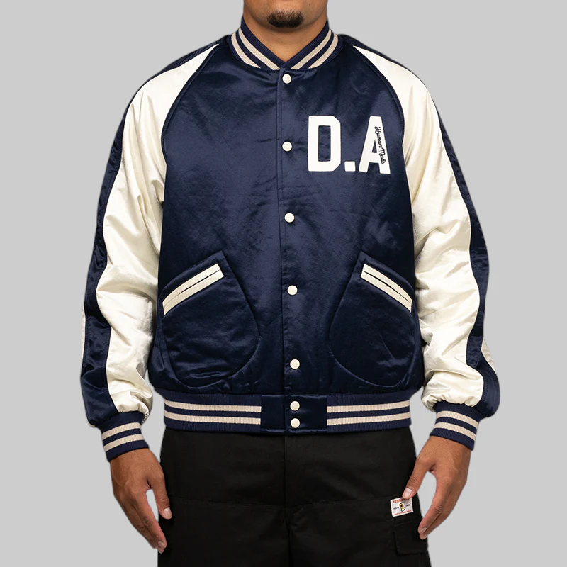 Satin Stadium Jacket - Navy