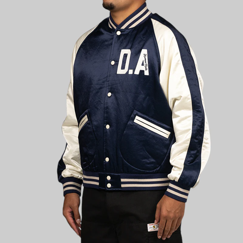 Satin Stadium Jacket - Navy - Image 2