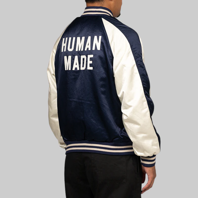 Satin Stadium Jacket - Navy - Image 5