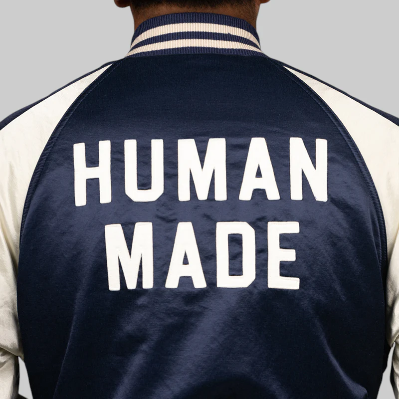 Satin Stadium Jacket - Navy - Image 6