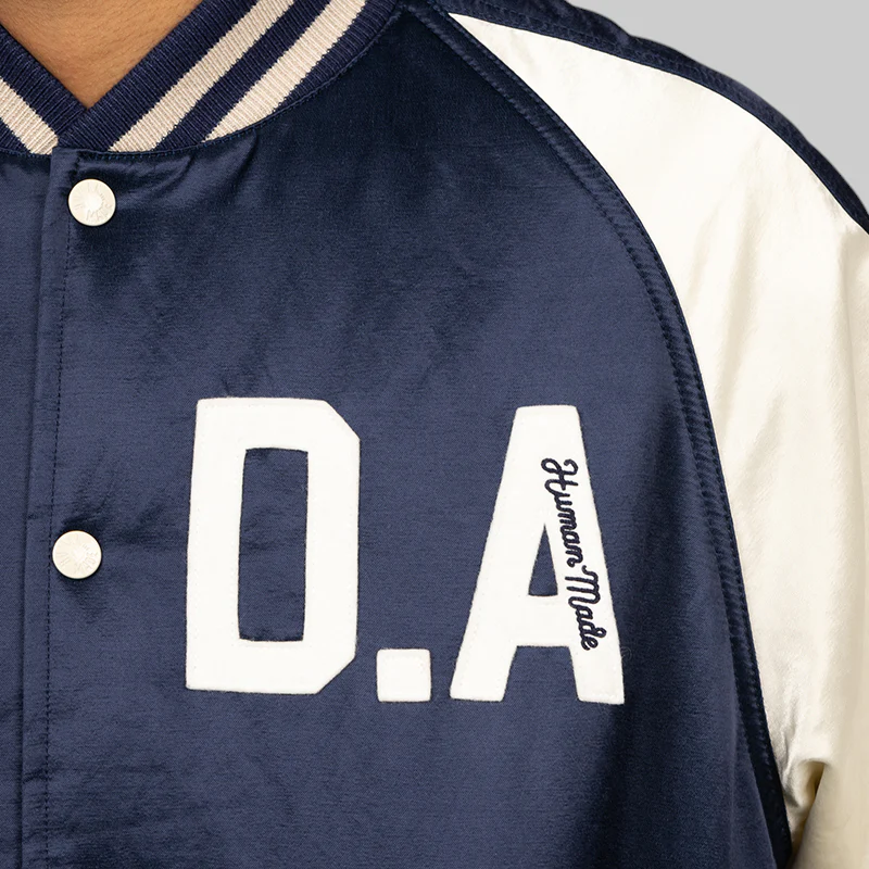 Satin Stadium Jacket - Navy - Image 7