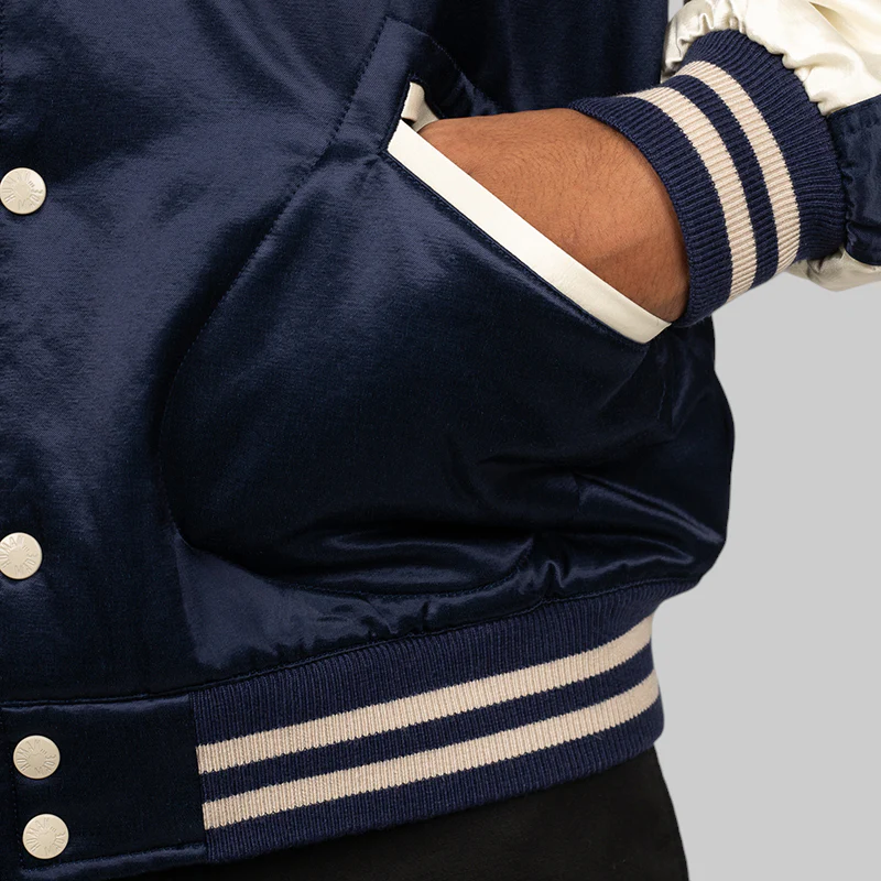 Satin Stadium Jacket - Navy - Image 8