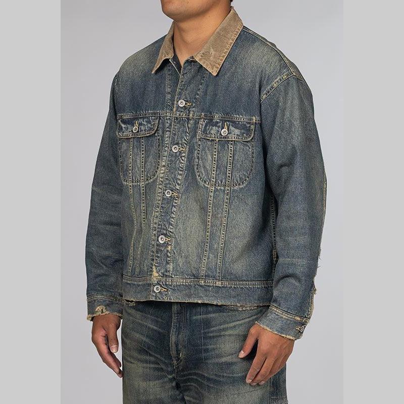 Savage Denim Lined Jacket - Indigo - Image 5