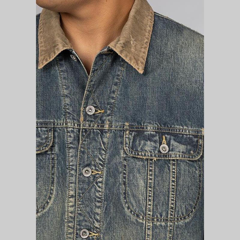 Savage Denim Lined Jacket - Indigo - Image 6
