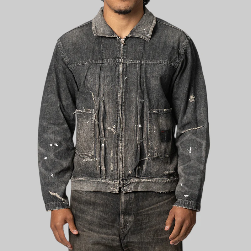 Savage LW Denim Zip Jacket - Black