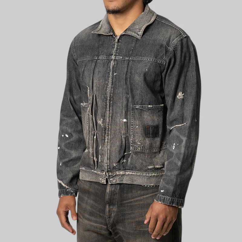 Savage LW Denim Zip Jacket - Black - Image 2