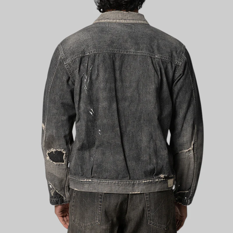Savage LW Denim Zip Jacket - Black - Image 4