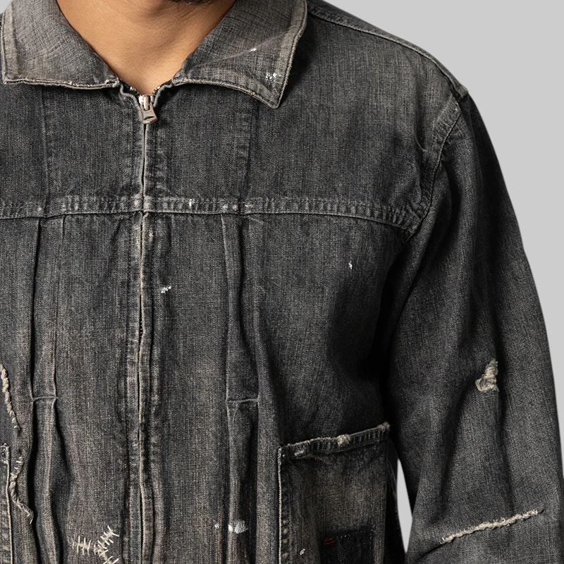 Savage LW Denim Zip Jacket - Black - Image 7