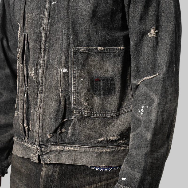 Savage LW Denim Zip Jacket - Black - Image 8