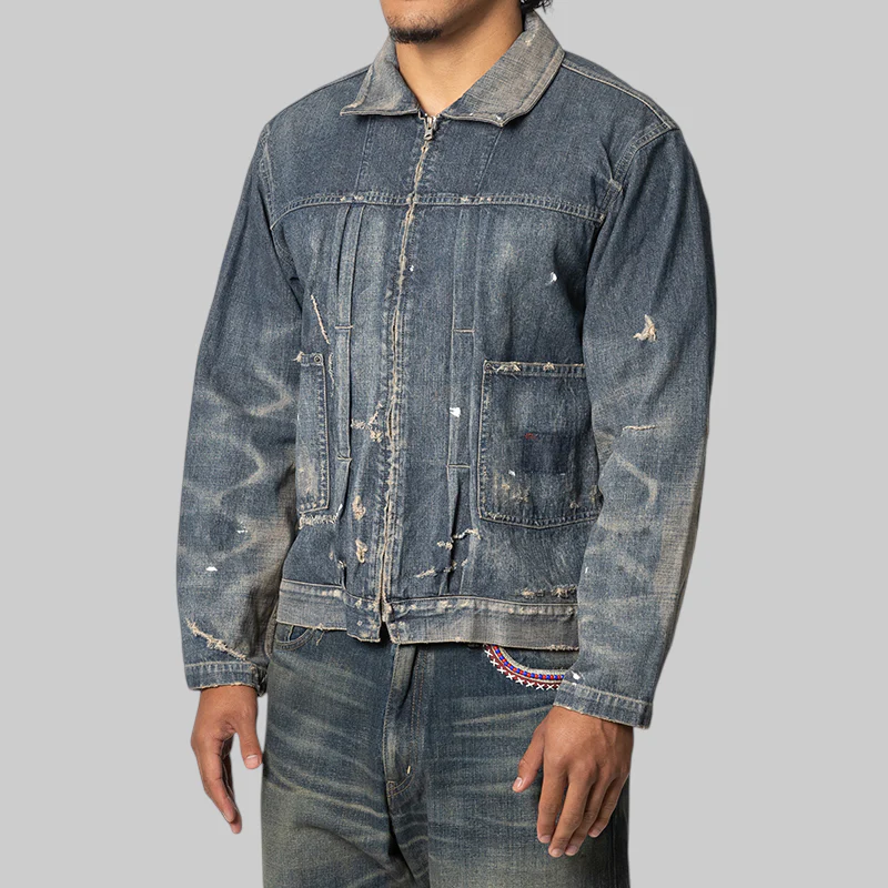Savage LW Denim Zip Jacket - Indigo - Image 2