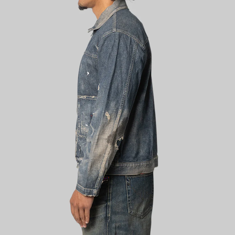 Savage LW Denim Zip Jacket - Indigo - Image 3