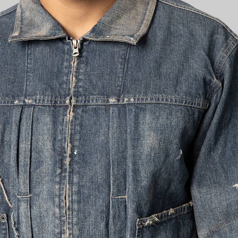 Savage LW Denim Zip Jacket - Indigo - Image 6