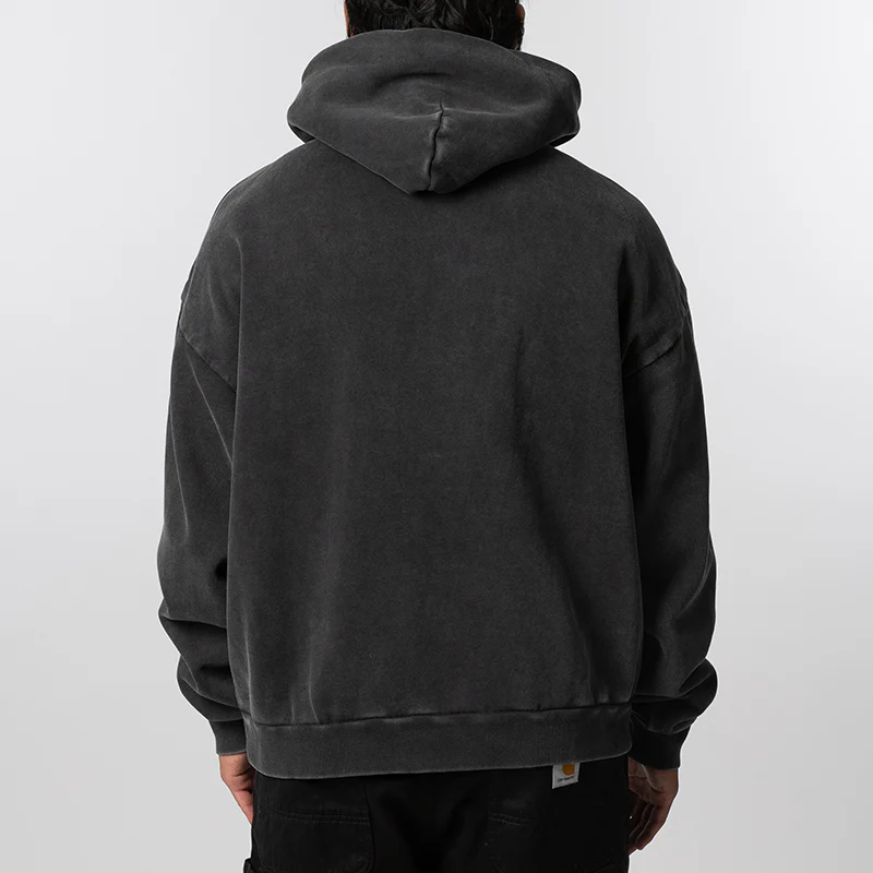 Shadow Arc Full Zip Hoodie - Washed Black - Image 4