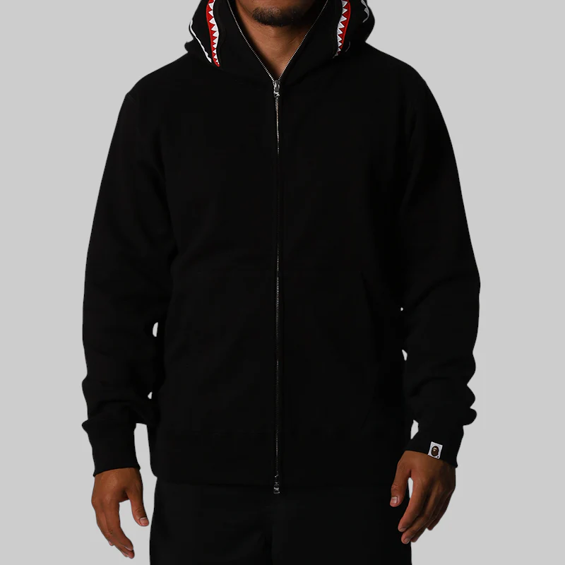 Shark Full Zip Hoodie - Black - Image 2