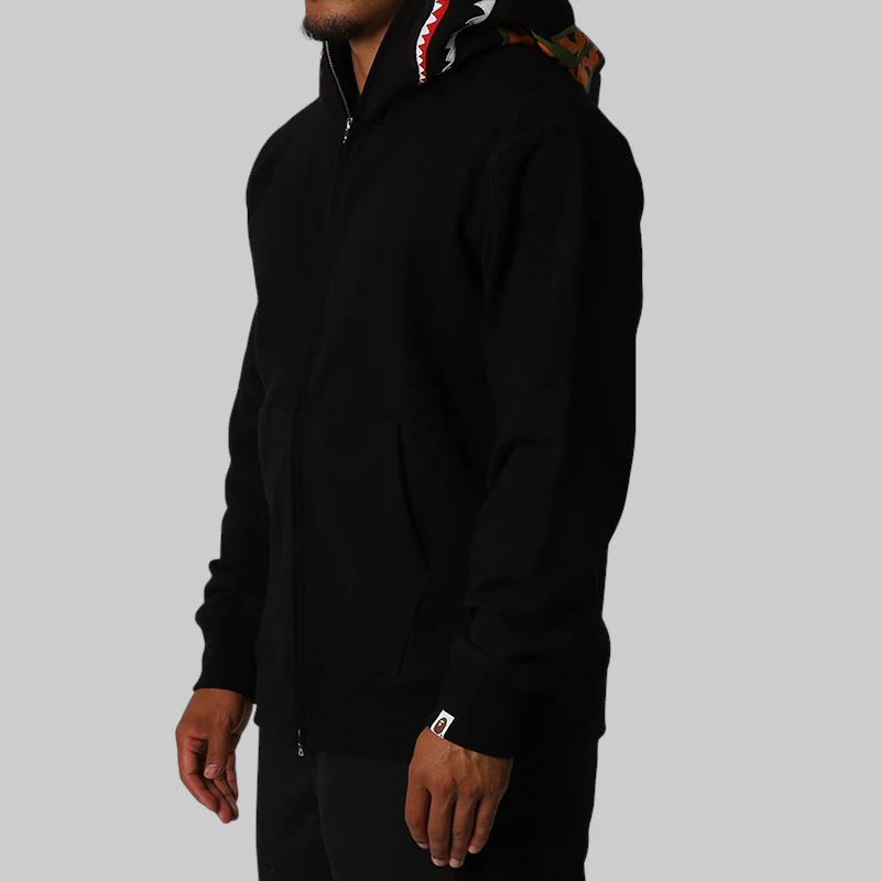 Shark Full Zip Hoodie - Black - Image 3