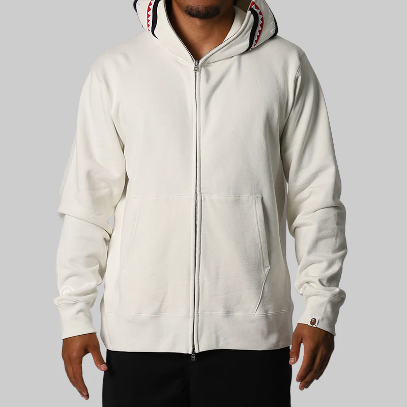 Shark Full Zip Hoodie - Ivory - Image 2