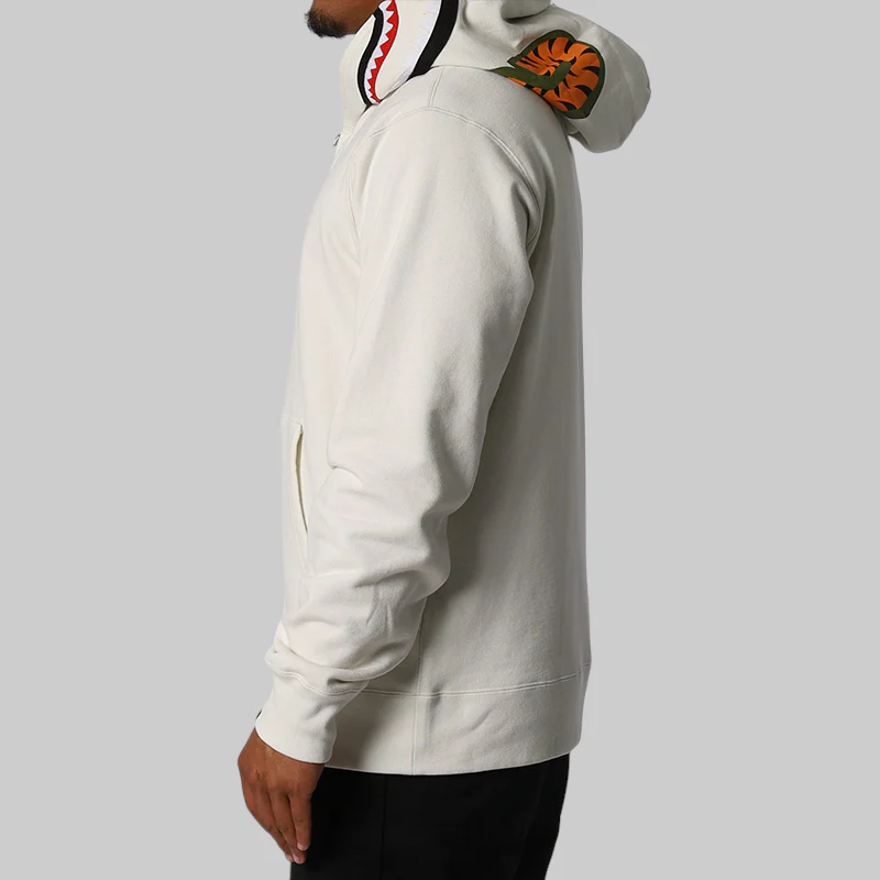 Shark Full Zip Hoodie - Ivory - Image 4