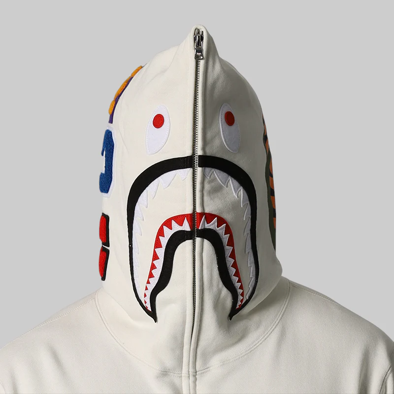 Shark Full Zip Hoodie - Ivory - Image 7