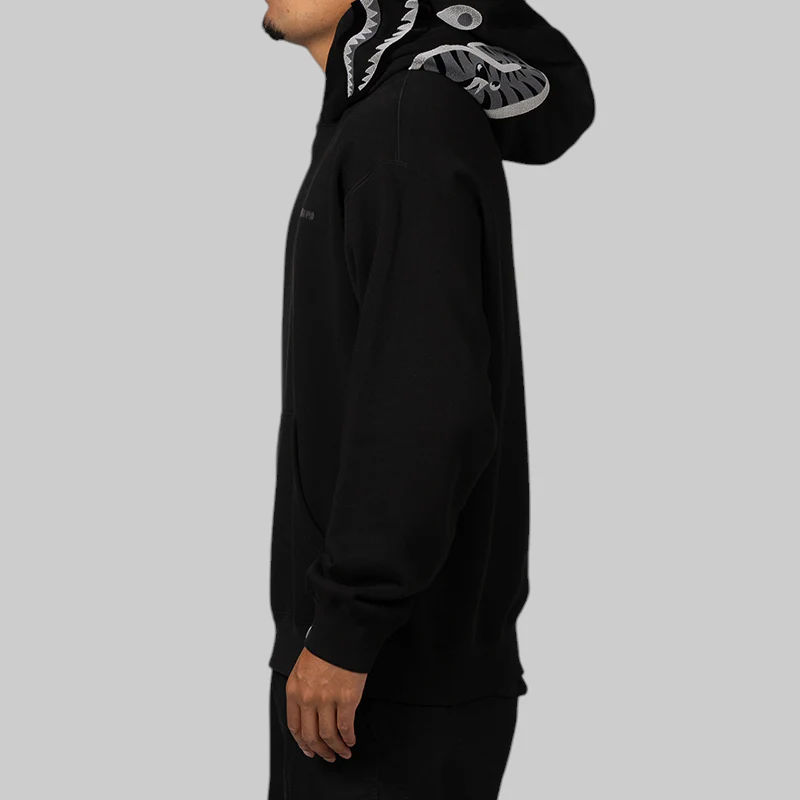 Shark Logo Relaxed Fit Hoodie - Black - Image 6