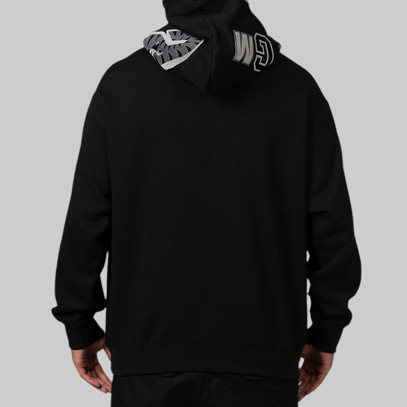 Shark Logo Relaxed Fit Hoodie - Black - Image 7