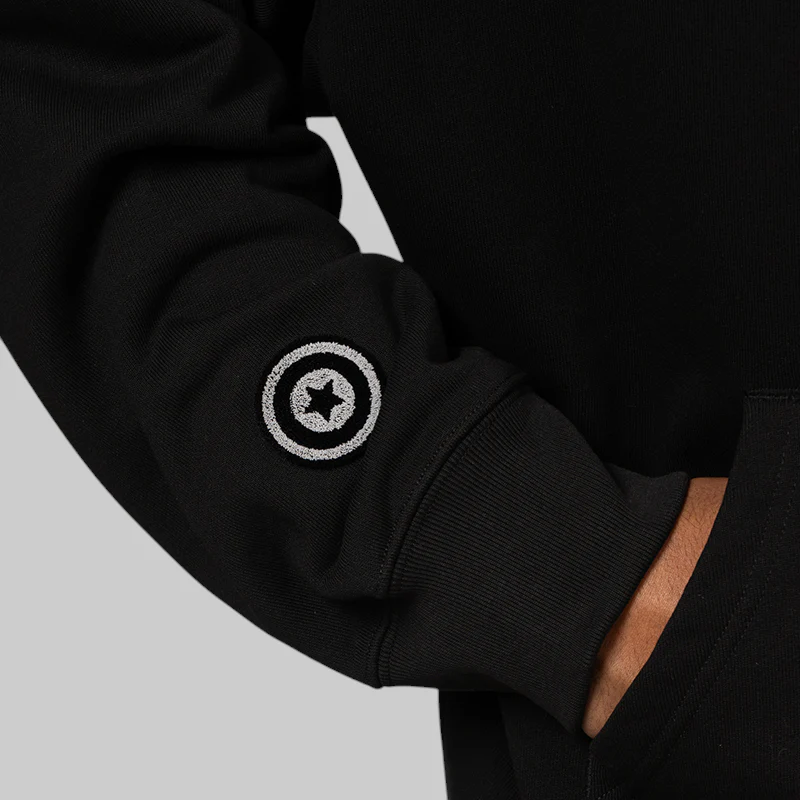 Shark Logo Relaxed Fit Hoodie - Black - Image 9
